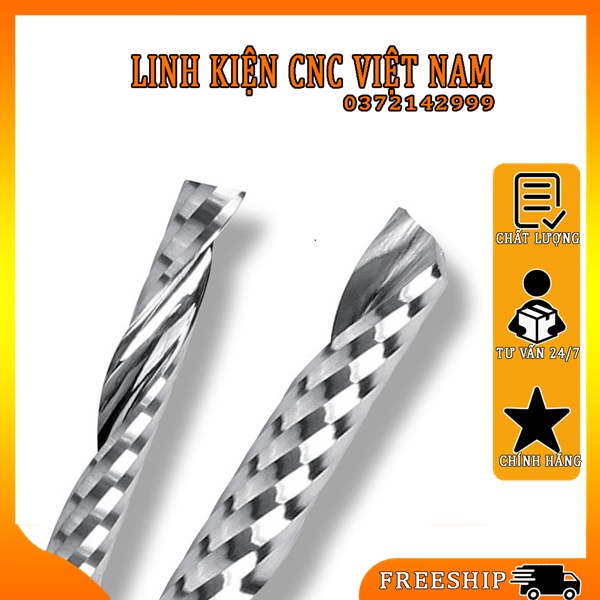 Mũi cắt dao cắt cnc -dao cắt 1 me xoắn cán 4mm*45 lưỡi 22 và 4*60*32  thép nhập khẩu