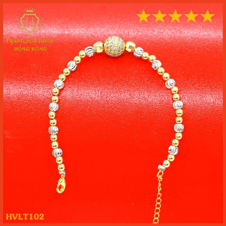 Lắc Tay Nữ Titan Xi Mạ Vàng Non 24k Cao Cấp, Vòng Tay Nữ Phong Cách Thời Trang Cá Tính Trẻ Trung - HVLT102
