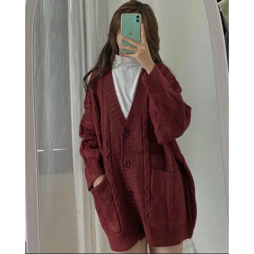 Cardigan Nữ Nhiều Màu, Áo Khoác Len Giấu Quần Mềm Mịn Dáng Hàn Siêu Hót
