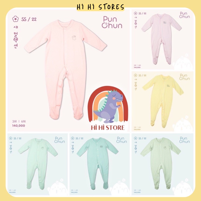 Bộ body cho bé sơ sinh Punchun liền tất nhiều màu SS2022D01