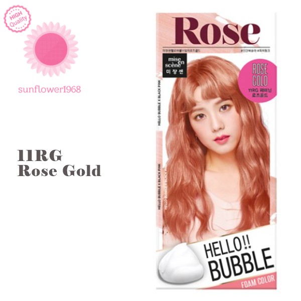 mise en scene Hello Bubble Hair dye Coloring, Rose Gold // Màu nhuộm tóc Hello Bubble, Vàng hồng