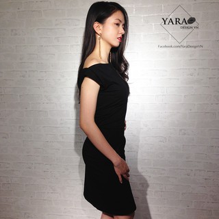 Đầm dự tiệc trễ vai đen