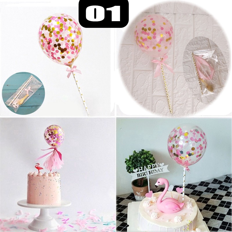 Bong bóng nhồi hoa giấy xinh xắn đính kèm nơ cho các bữa tiệc
