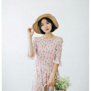 Đầm trễ vai hoa nhí