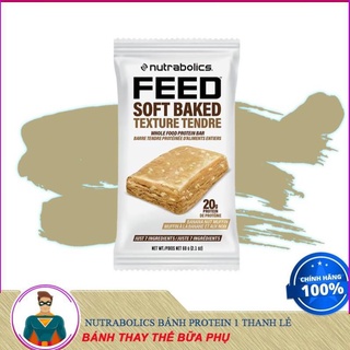 [XẢ KHO] [ Sale ] Bánh Protein Thay Thế Bữa Phụ NUTRABOLICS FEED SOFT BAKED 60 Gram 1 Thanh Lẻ