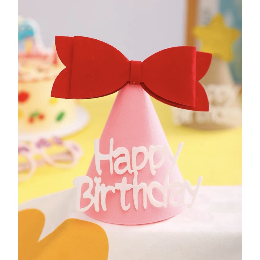 5 Mũ sinh nhật vải dạ HPBD phụ kiện sinh nhất