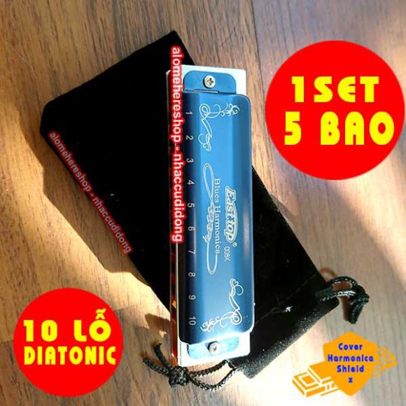 Bộ 5 Bao Nhung Đựng Kèn Harmonica Diatonic 10 Lỗ