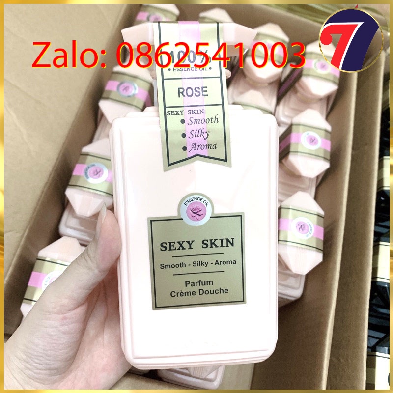 Sữa Tắm Sexy-Skin, Sữa Tắm Dưỡng Ẩm Lưu Hương Nước Hoa pháp (Chai 600ml). Lưu Hương đến 5h