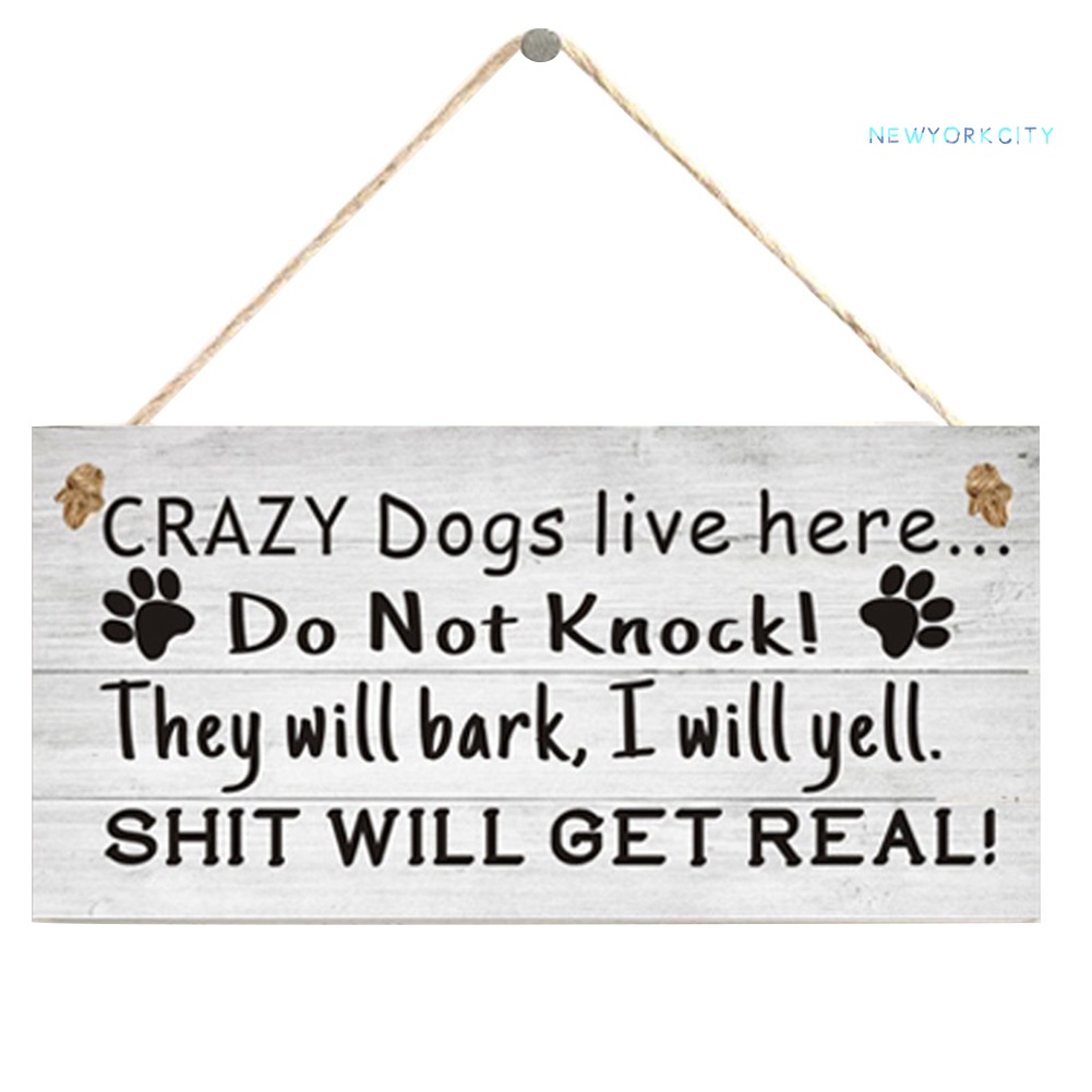 Bảng Gỗ Treo Trang Trí Giáng Sinh Hình Chú Chó Điên Cuồng Đức