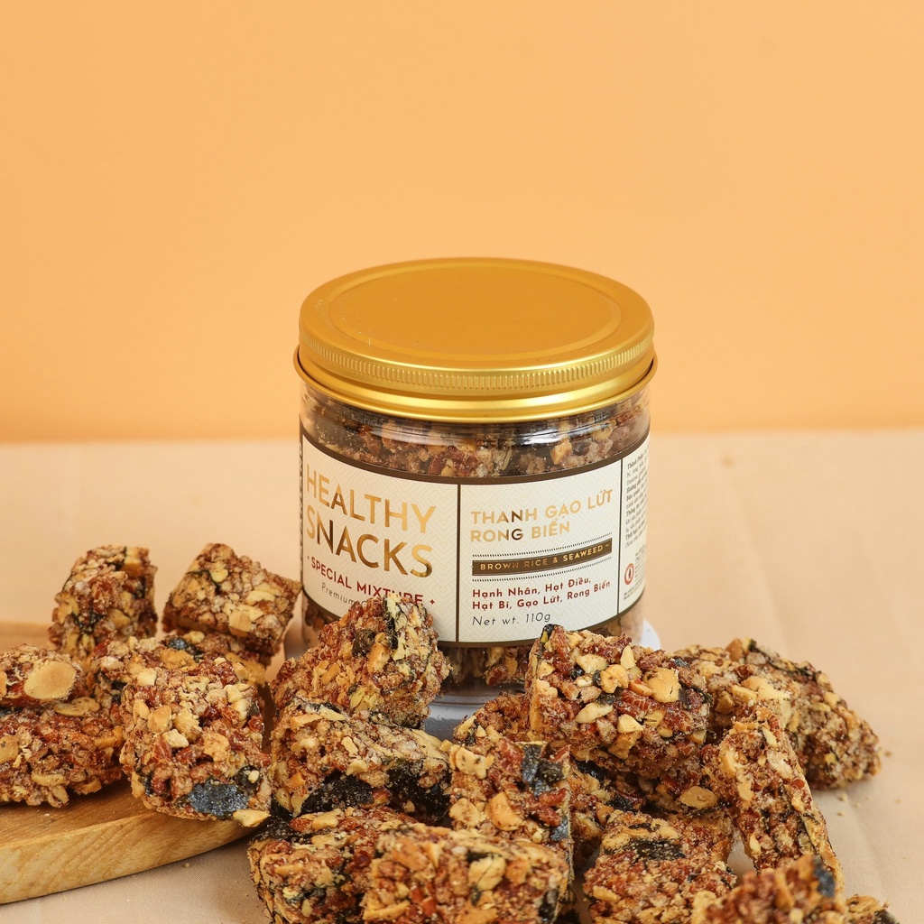Thanh gạo lứt ngũ cốc rong biển 110g hỗ trợ ăn kiêng, ăn vặt healthy by Tiệm nhà Mơ