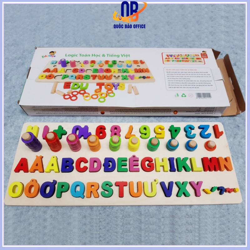 Đồ chơi gỗ - bảng học chữ cái, học đếm, học hình cho bé phát triển tư duy - 1 chiếc - BM051