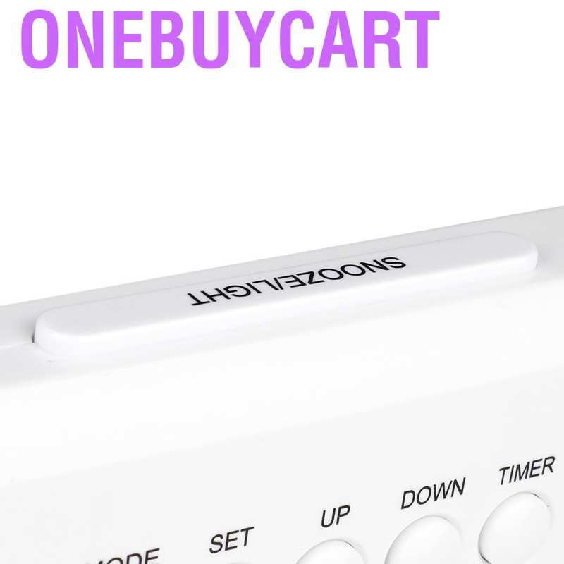 Onebuycart LCD Digital Alarm Clock Student Large Screen Time Temperature Display Home Decor