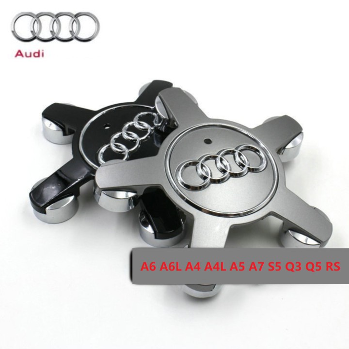 Biểu tượng Logo Audi chụp mâm, đường kính 135mm A6Q5135/Dùng cho các loại xe: A6 A6L A4 A4L A5 A7 S5 Q3 Q5 RS