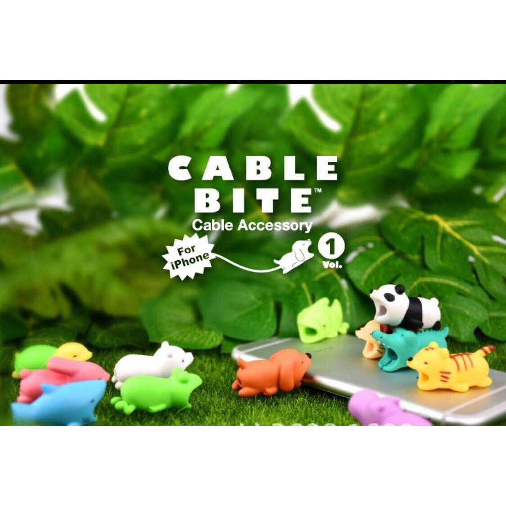 Nút gắn bảo vệ dây cáp sạc thú cắn cáp bảo vệ dây sạc hình động vật hoạt hình dành cho Phone Cable Bite 2 Chammart