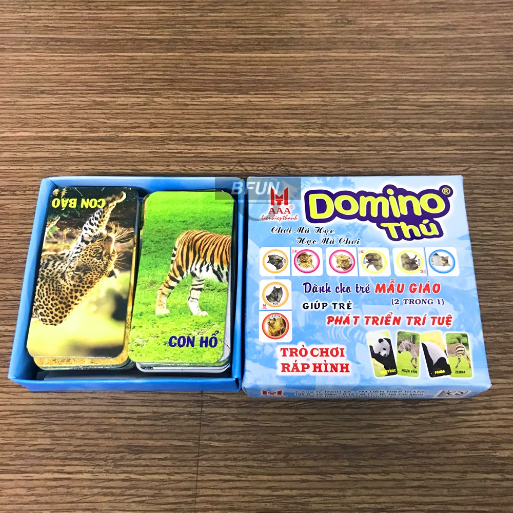 Cờ DOMINO Thú - Ráp Hình 2 Trong 1 - Cao Cấp Liên Hiệp Thành - Trò Chơi Xếp Hình, Đồ Chơi Trẻ Em BFUN