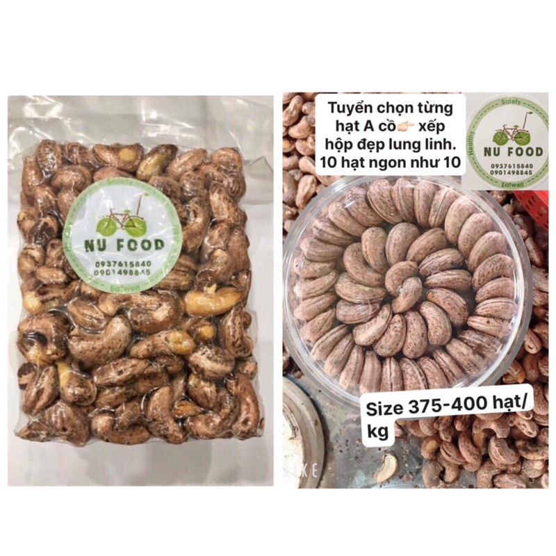 HẠT ĐIỀU NGUYÊN HẠT BÌNH PHƯỚC SET 500G (size A cồ 375-400 hạt)