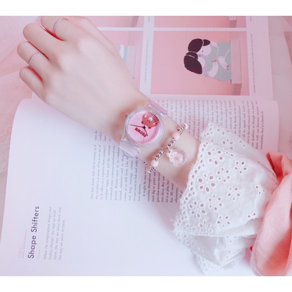 ĐỒNG HỒ NỮ DÂY CAO SU ULZZANG 340 GẤU BROWN THỜI TRANG SIÊU ĐẸP