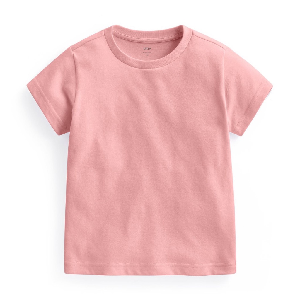 Áo phông hè cotton bé trai bé gái trơn