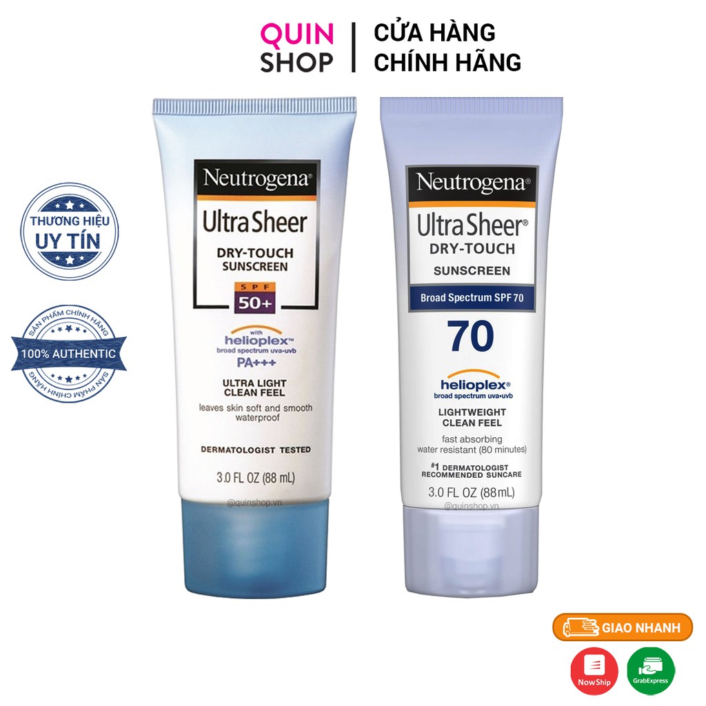 Kem Chống Nắng Neutrogena Ultra Sheer Dry Touch Sunscreen (Check Date Phần Mô Tả Bạn Nhé)