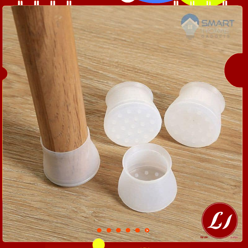Sét 4 chiếc Vỏ bọc chân bàn ghế  bằng silicon co dãn(Kích thước: 4 * 3.5 cm)