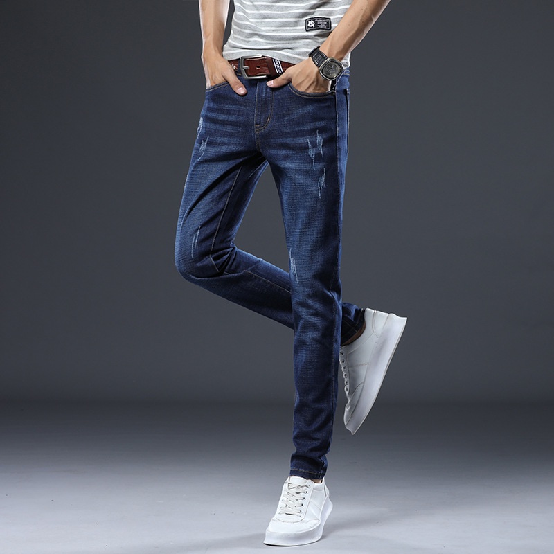 Quần Jean Nam Cào Rách Dáng Skinny Quần Bò Nam Ống Côn Co Giãn 45-75Kg