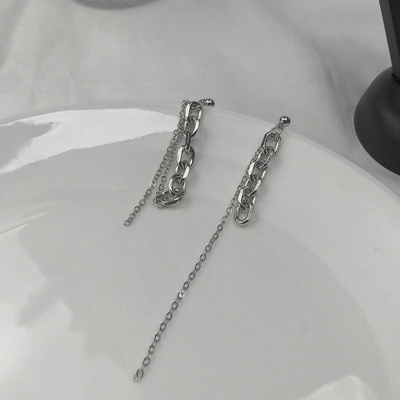 Khuyên Tai Chuỗi Không Đối Xứng  191013Khuyên Tai Dáng Dài Phong Cách Hàn Quốc Độc Đáo Thời Trang