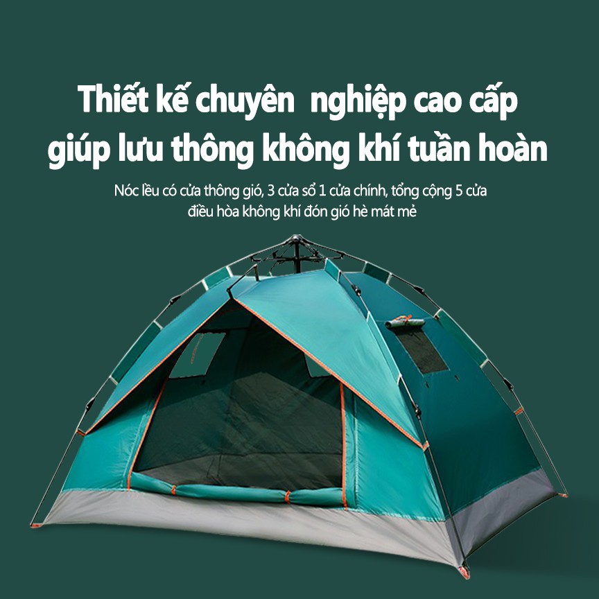 SP91 Lều cắm trại dã ngoại câu ca du lich cao cấp tự động bật mở 2- 3 người gập cất dễ dàng chống nước bền bỉ
