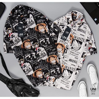 Áo sơmi luffy tay ngắn