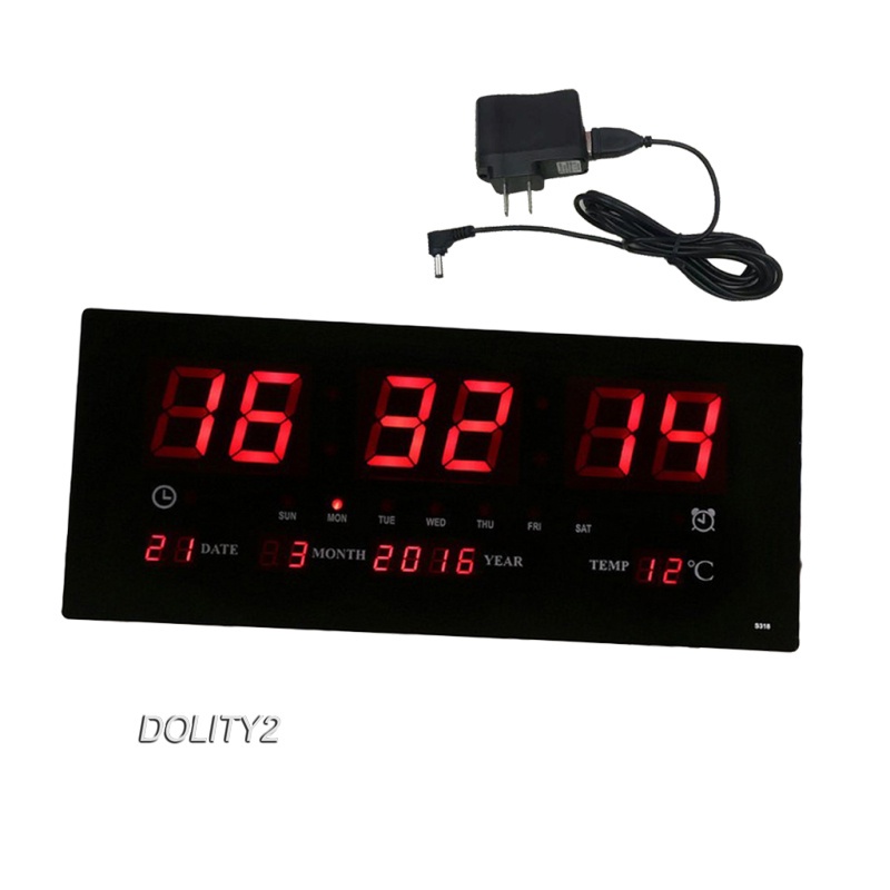 [Dolity2] Đồng Hồ Điện Tử Màn Hình LED Kỹ Thuật Số Hiển Thị Nhiệt Kế Ban Đêm,