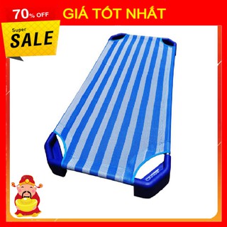 [ GIÁ TỐT NHẤT ]  Giường Lưới Mầm Non Thoáng Mát Có 2 Thanh Đỡ Lưng Inox Cho Bé 120x60x10cm [ HÀNG CHÍNH HÃNG ]