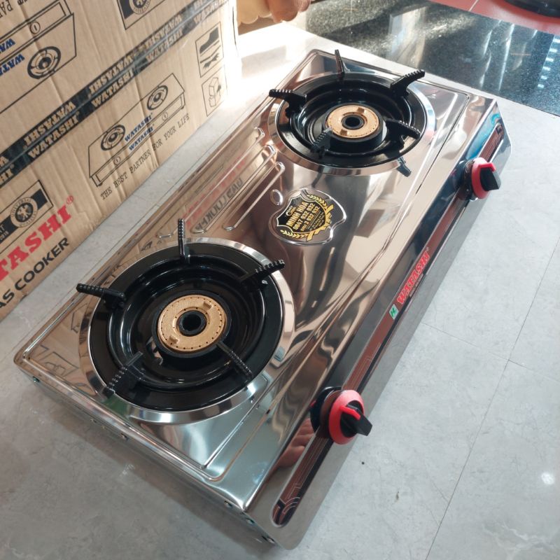 Bếp gas công nghiệp khè 2 lò inox sáng bóng , dễ vệ sinh không rỉ , chất lượng số 1 , vài van dây khè