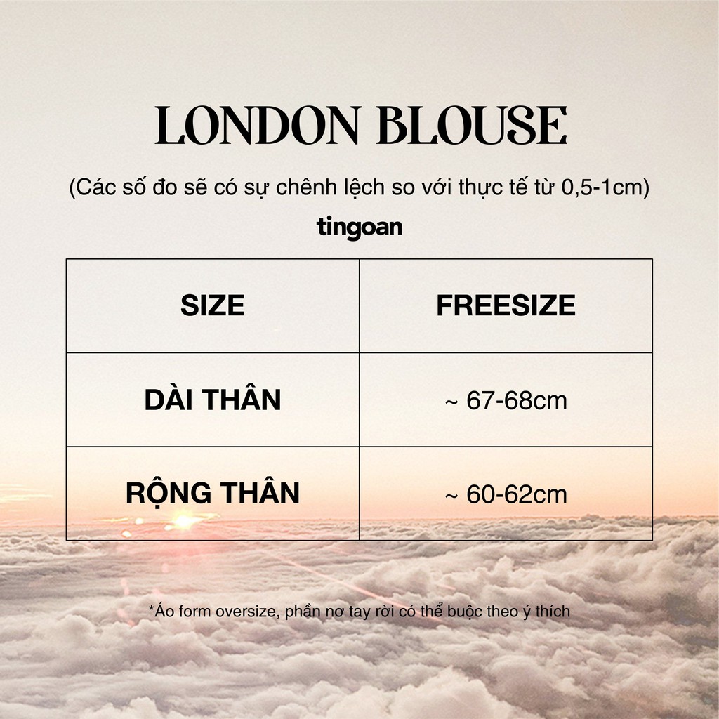 [Mã WABRTN02 giảm 10% ]Áo sơmi cổ đổ tay nơ chống nhăn trắng tingoan LONDON BLOUSE BASIC FREESIZE/WH