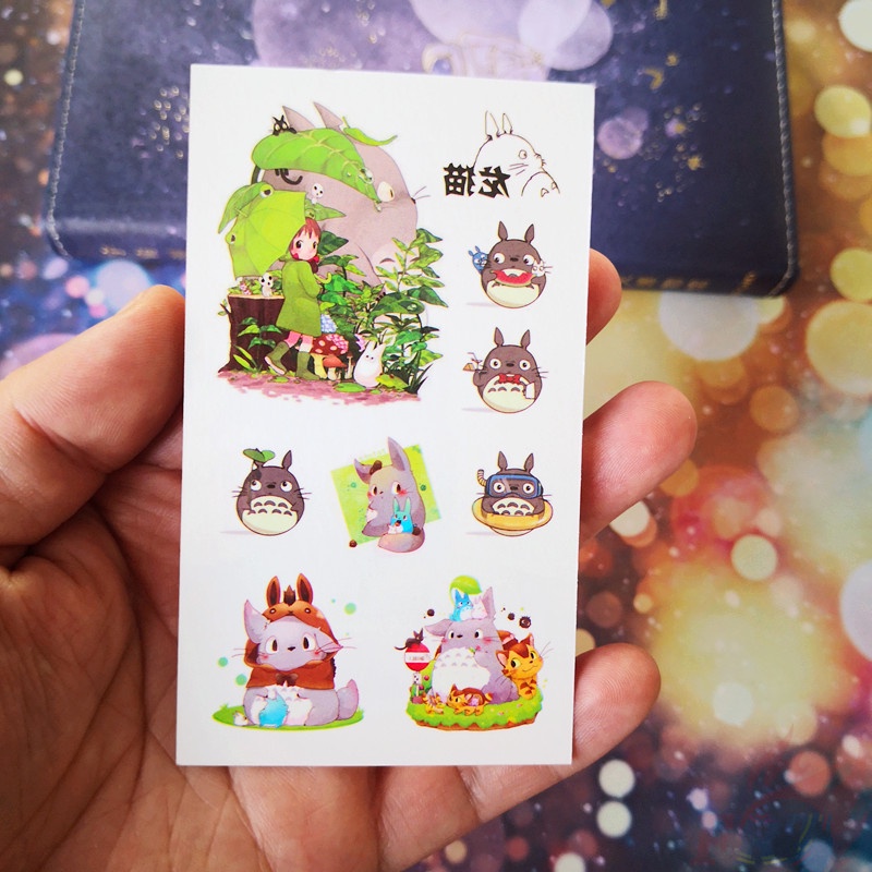 Hình xăm dán tạm thời hình totoro chống thấm nước phong cách dễ thương
