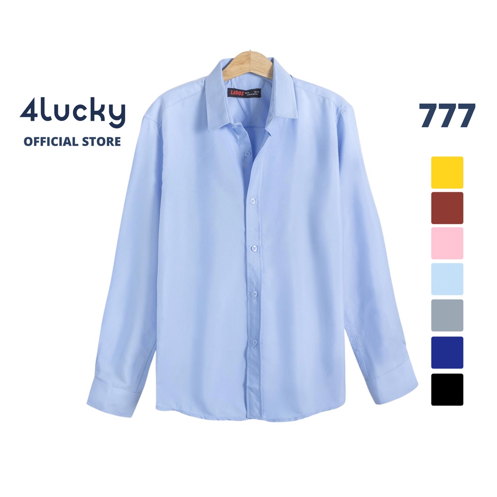 Áo sơ mi nam trơn công sở 4Lucky  - 777, vải co giãn nhẹ, chống nhăn