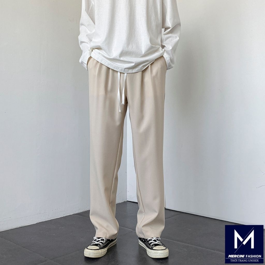 Quần Ống Rộng MERCINI quần vải nam dáng suông cạp chun cao cấp thời trang Hàn Quốc