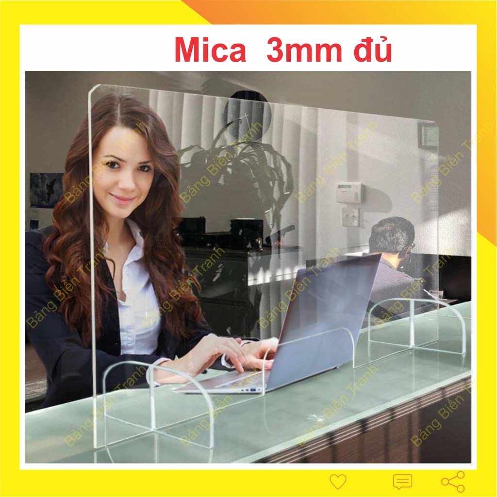 Tấm chắn mica chống giọt bắn trong suốt để bàn dùng cho quầy thuốc quán ăn