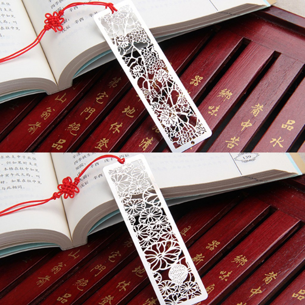 Bookmark đánh dấu trang kim loại bạc cổ trang siêu đẹp