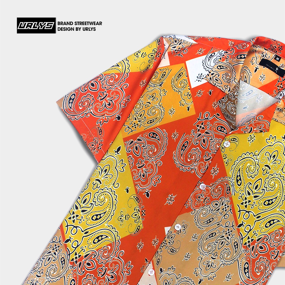 Áo sơ mi tay ngắn nam nữ URLYS form rộng sơ mi họa tiết tay lỡ cổ vest unisex ulzzang USM601