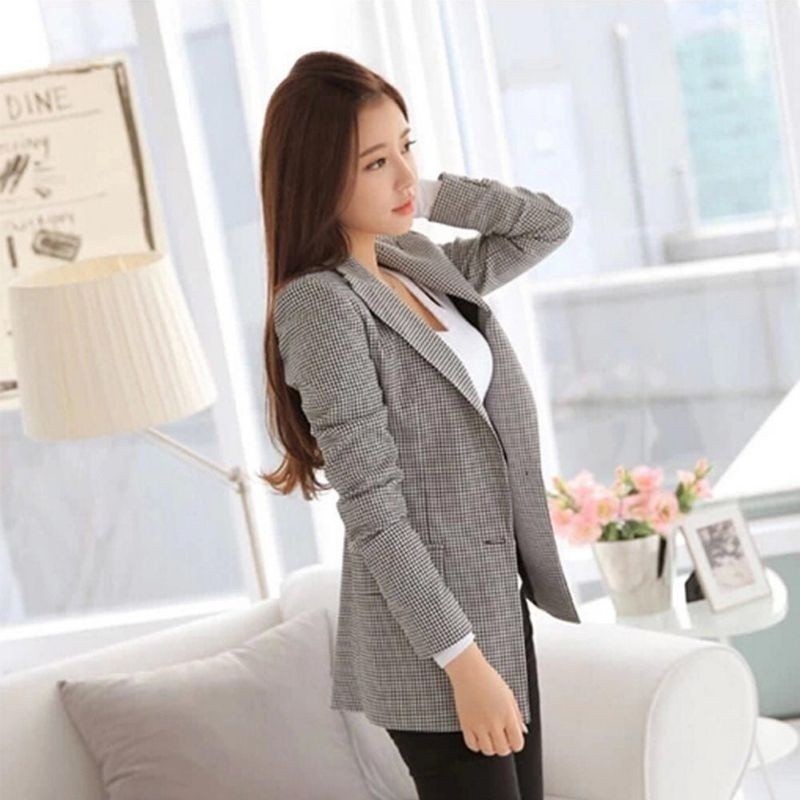 Áo khoác Blazer công sở dáng dài phong cách Hàn Quốc