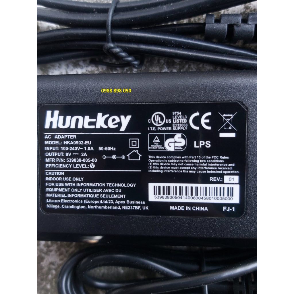 nguồn 9v 2a loại xịn huntkey