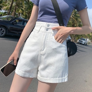 Quần short jean, quần bò ngố cạp cao 2 nút lai lật