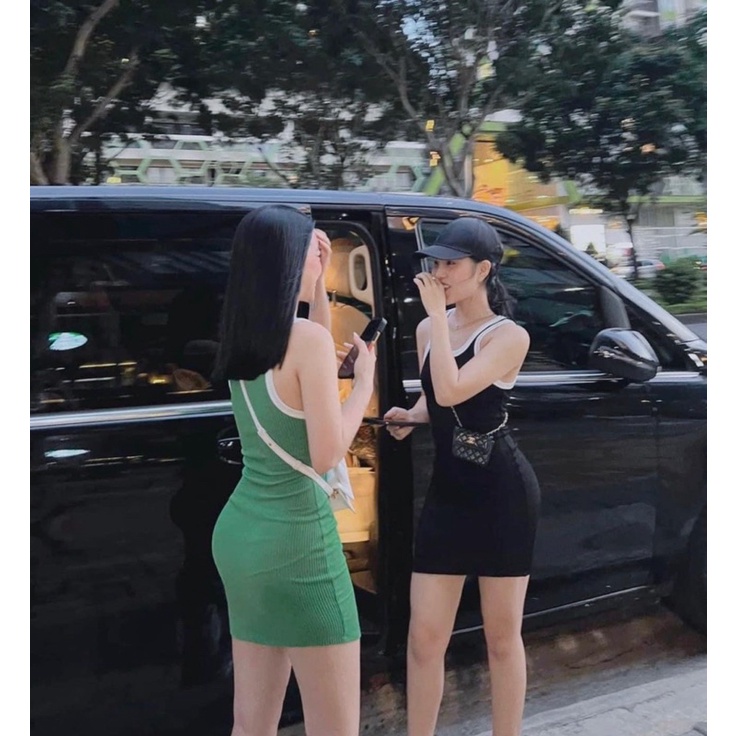 VÁY BODY SÁT NÁCH DÁNG NGẮN LEN TĂM ULZZANG