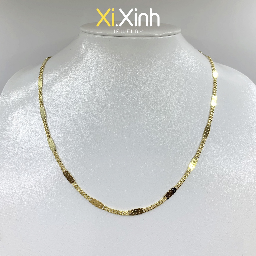 dây chuyền xích đồng xu xi mạ vàng 18k - D22
