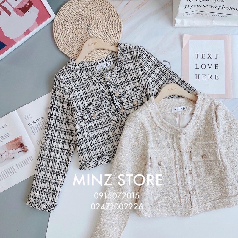 áo khoác dạ tweed túi ngực sz ml (sẵn) | BigBuy360 - bigbuy360.vn