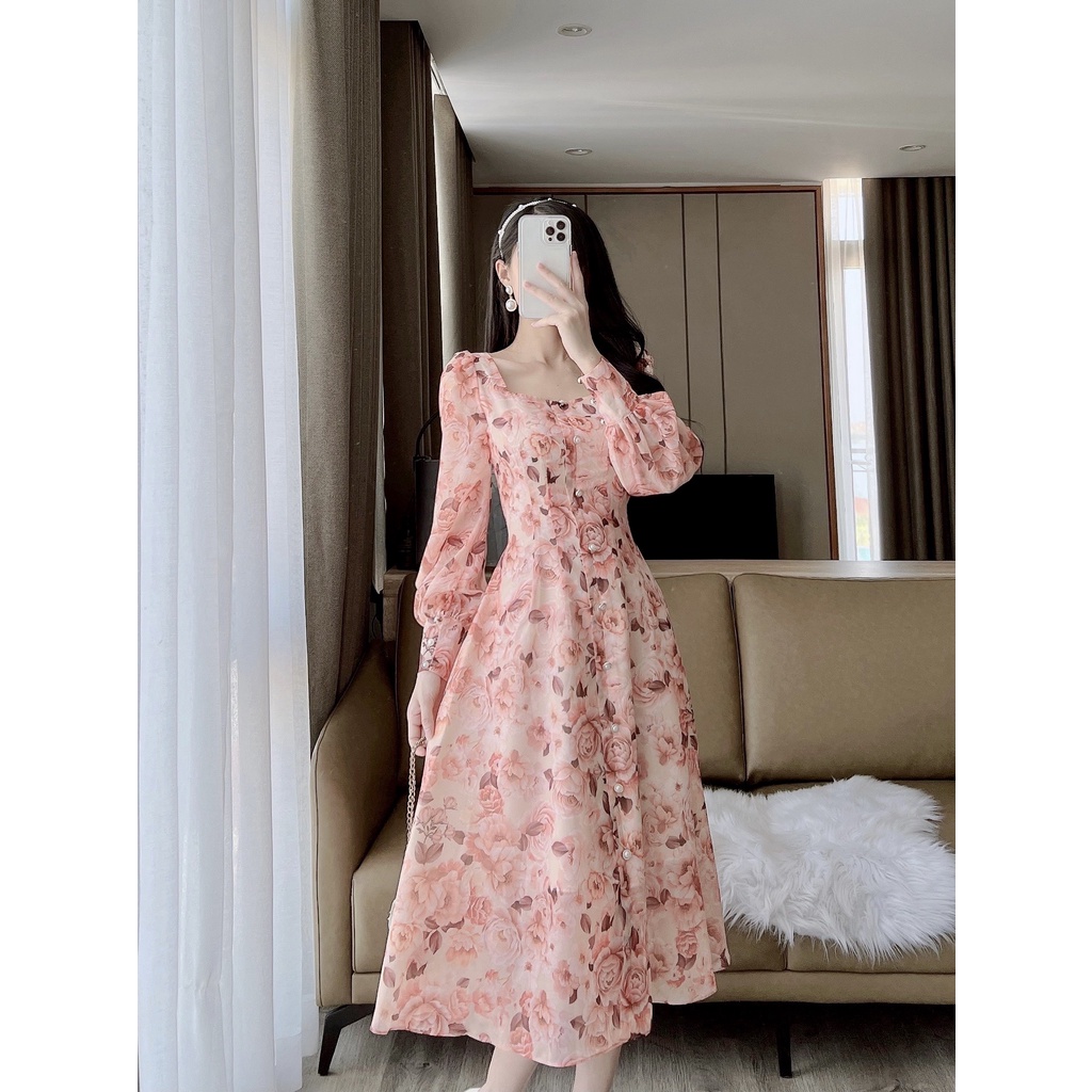 D148 VÁY DÀI TAY HOA BE