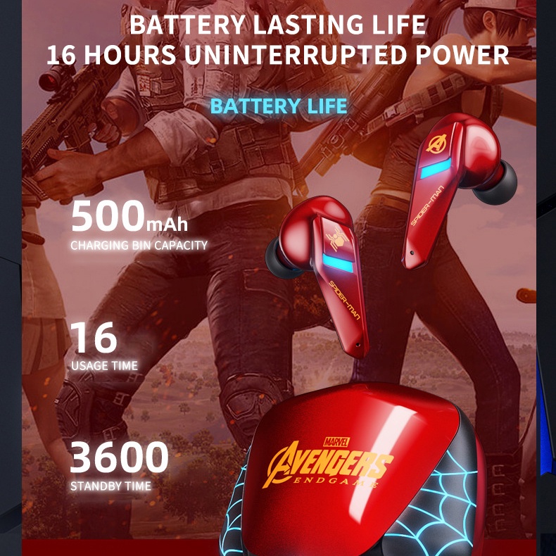 Tai nghe nhét tai không dây DISNEY BTMV15 bluetooth 5.0 độ trễ thấp âm thanh rõ ràng giảm tiếng ồn tích hợp mi cờ rô