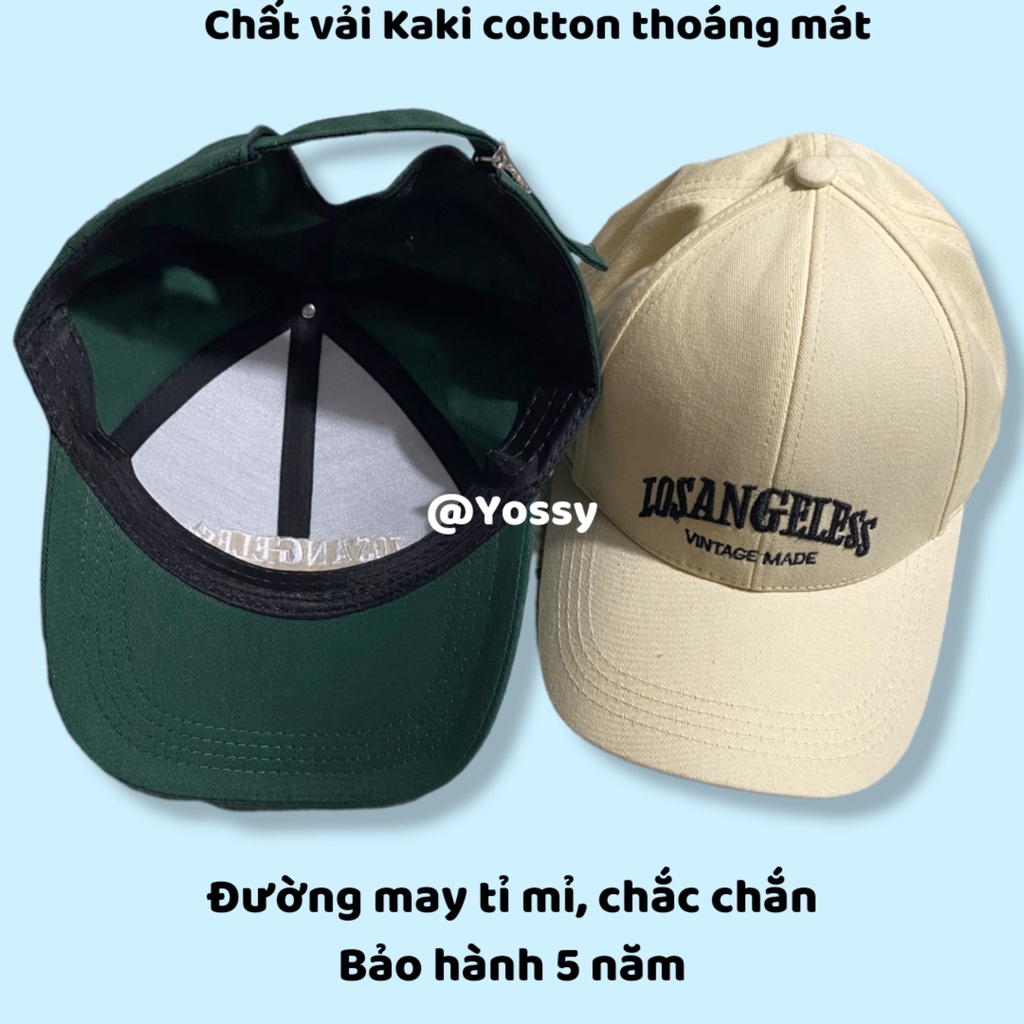 Mũ lưỡi trai nam nữ thêu chữ LosAngeless chất vải kaki phong cách Hàn Quốc ❤ Nón kết unisex cao cấp