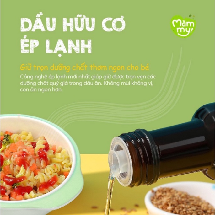 [OMEGA 3 cho bé] Bộ Dầu ăn dặm bổ não DẦU HẠT LANH Mămmy 100ml và Yến mạch sữa 50gr