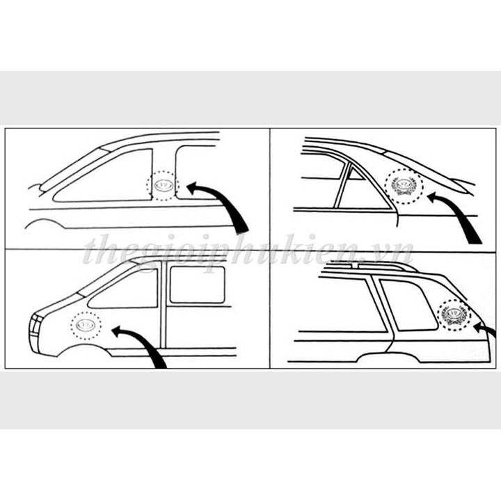 Bộ 2 Logo dạng Bông lúa theo xe -Mercedes( hàng chất )