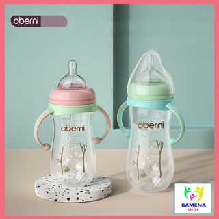 Bình sữa, bình bú oberni cổ rộng chống sặc 270ml cho bé Bamena DS07